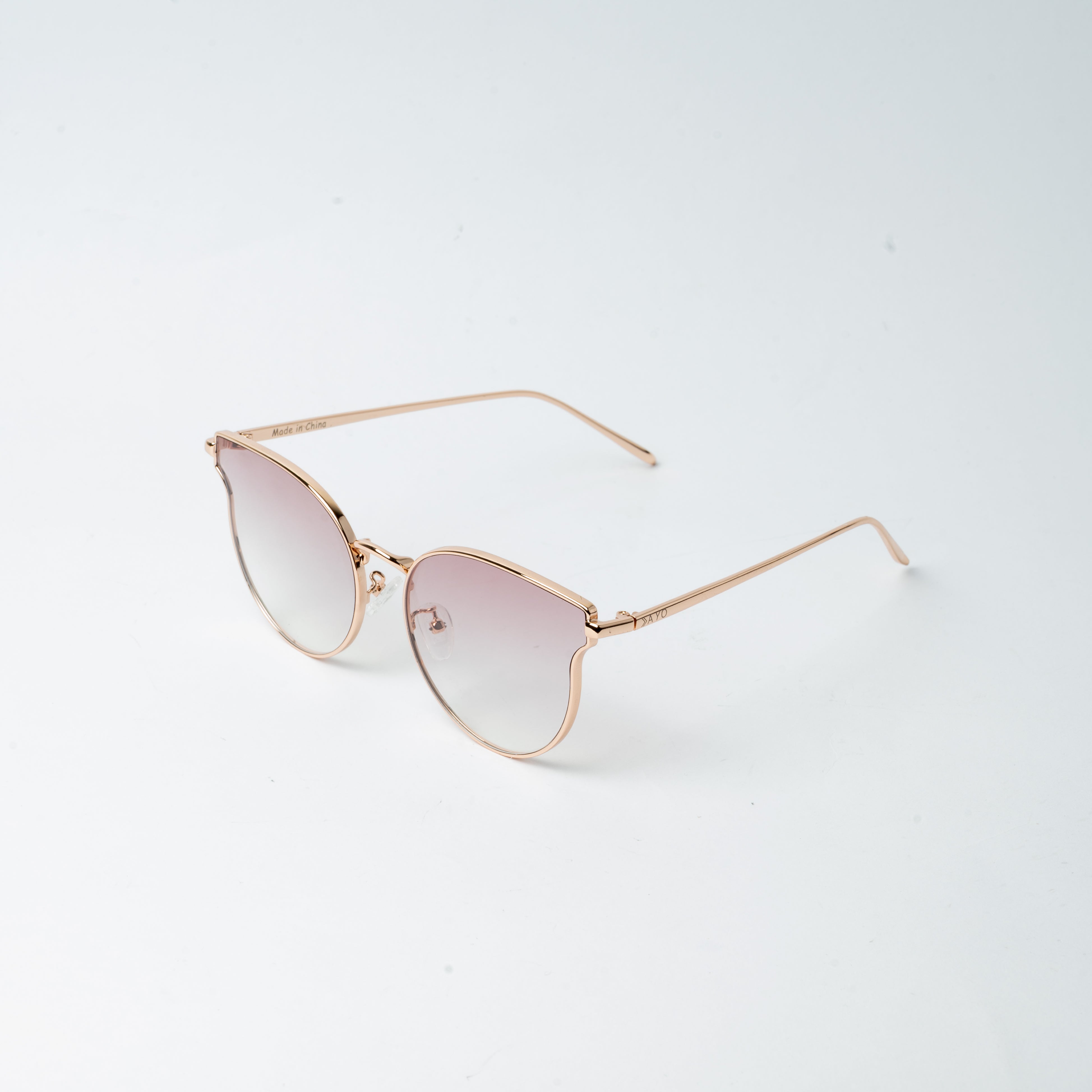 VAYO Aura – Rose Gold Cat Eye Sunglasses for Women | Elegant Metal & Acetate Frame